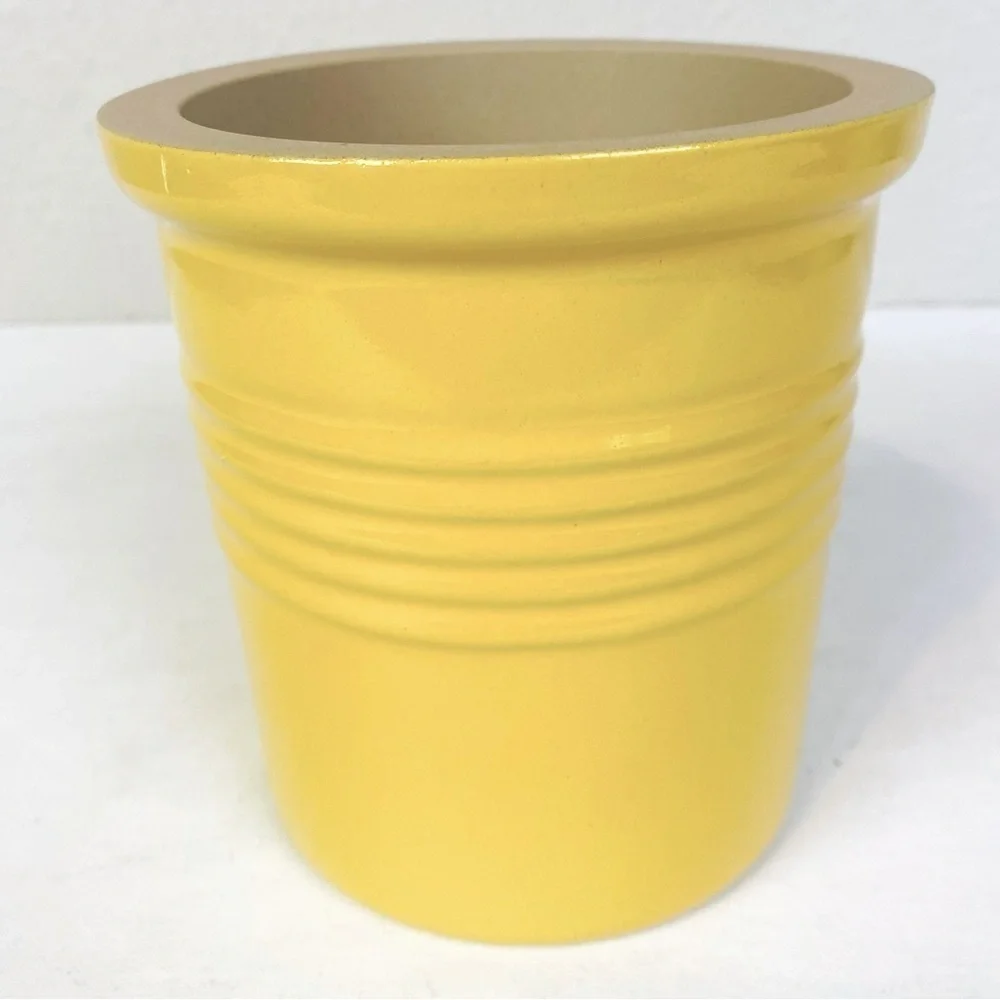 The Pampered Chef Family Heritage Yellow Stoneware Crock 6”